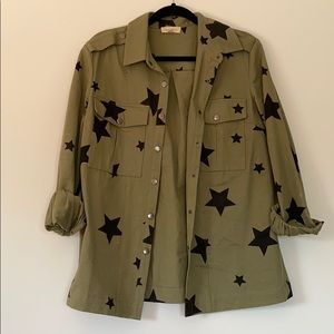 Army green star top/jacket